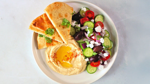 No-Cook Mediterranean Hummus Plate