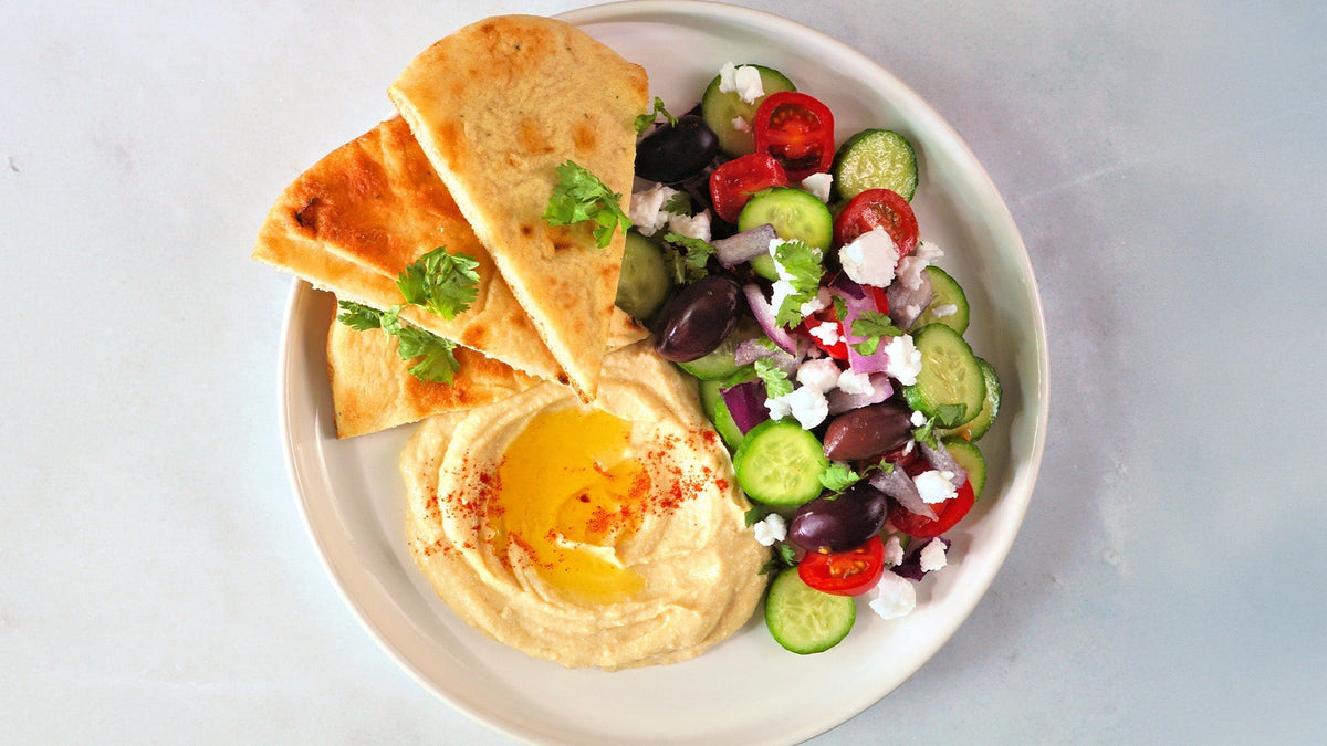 No-Cook Mediterranean Hummus Plate
