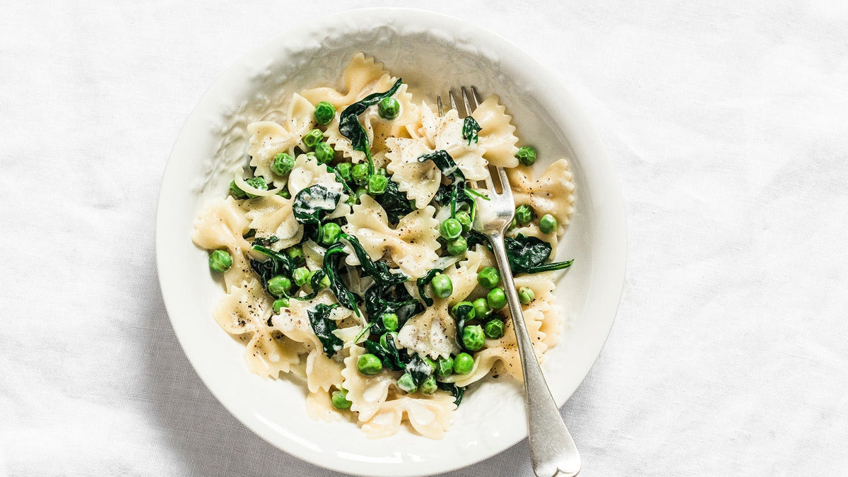 Creamy Spinach & Pea Pasta